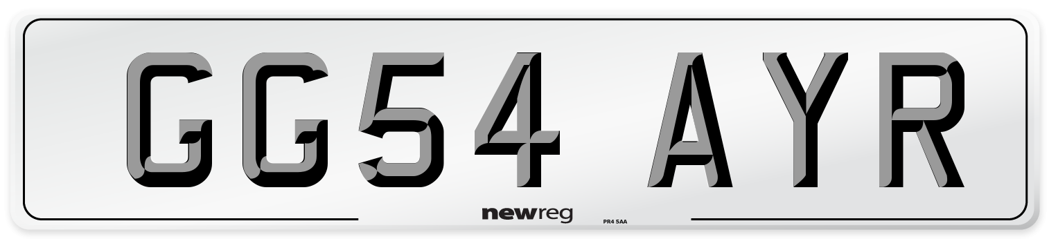 GG54 AYR Number Plate from New Reg